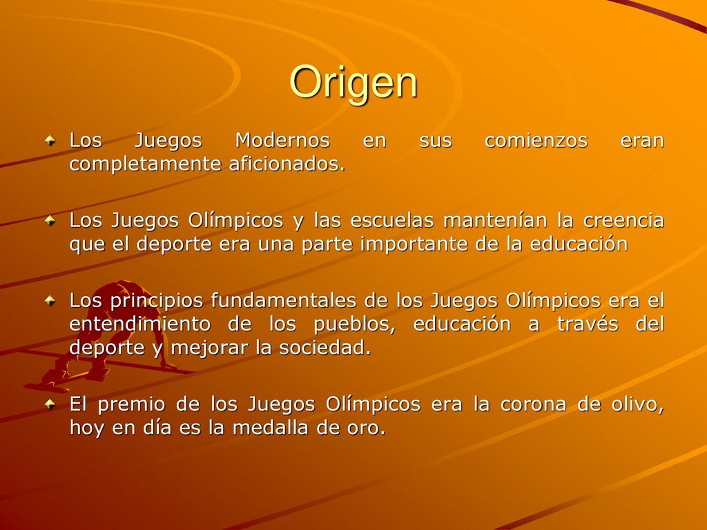 Origen Los Juegos Modernos en sus comienzos eran completamente aficionados.