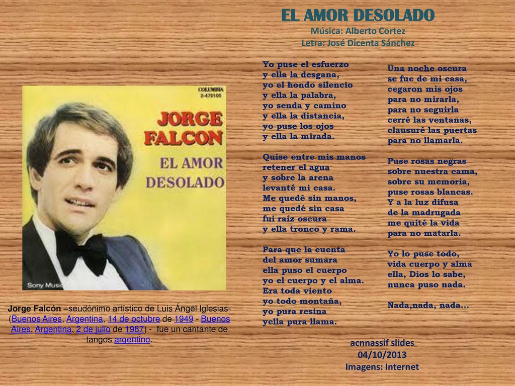 Música: Alberto Cortez Letra: José Dicenta Sánchez