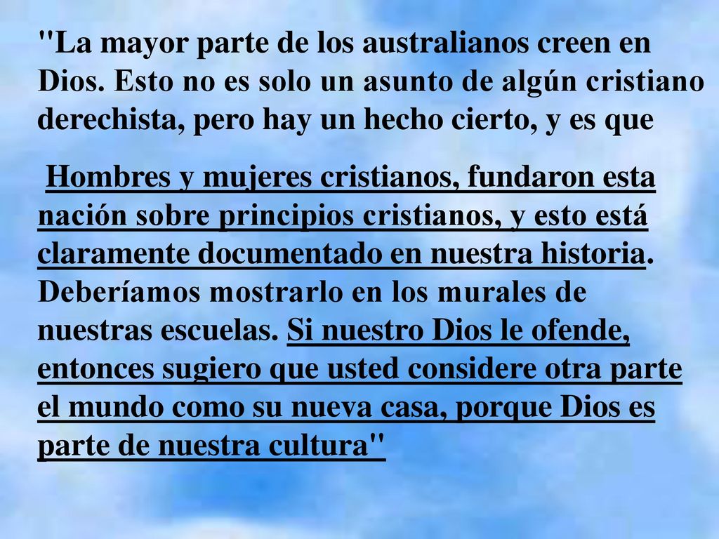 La mayor parte de los australianos creen en Dios