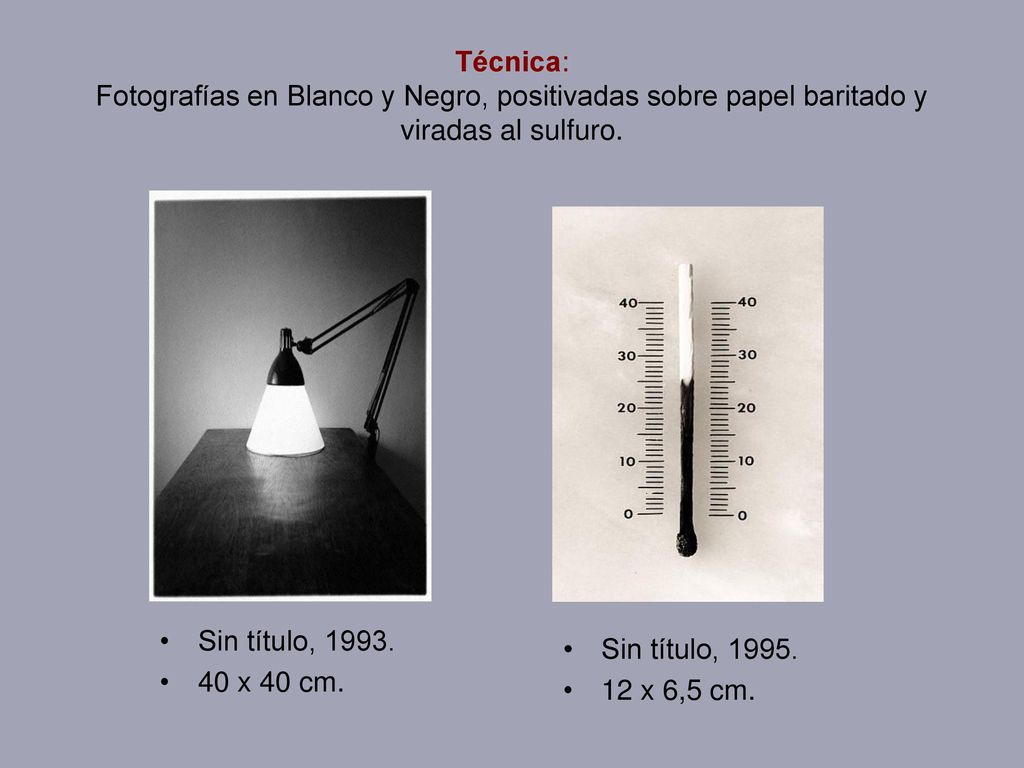 Técnica: Fotografías en Blanco y Negro, positivadas sobre papel baritado y viradas al sulfuro.