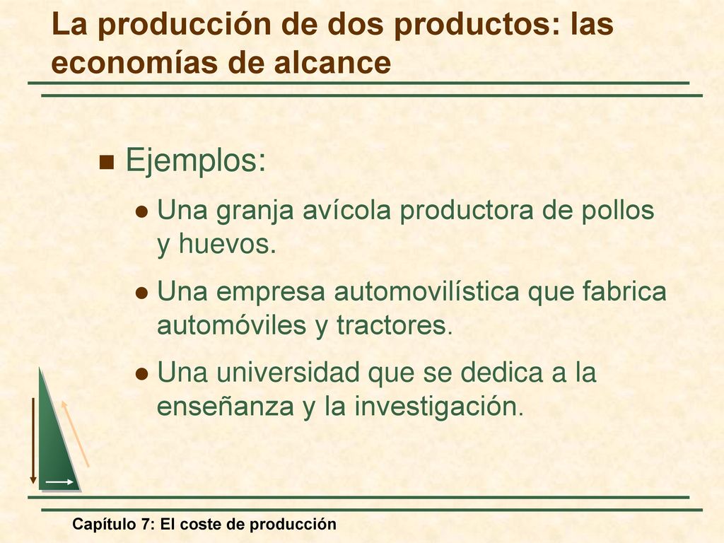 La producción de dos productos: las economías de alcance