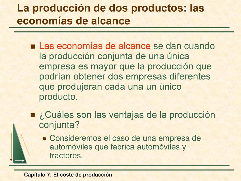 La producción de dos productos: las economías de alcance