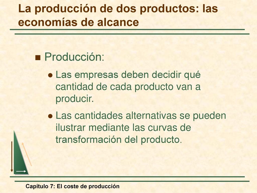 La producción de dos productos: las economías de alcance