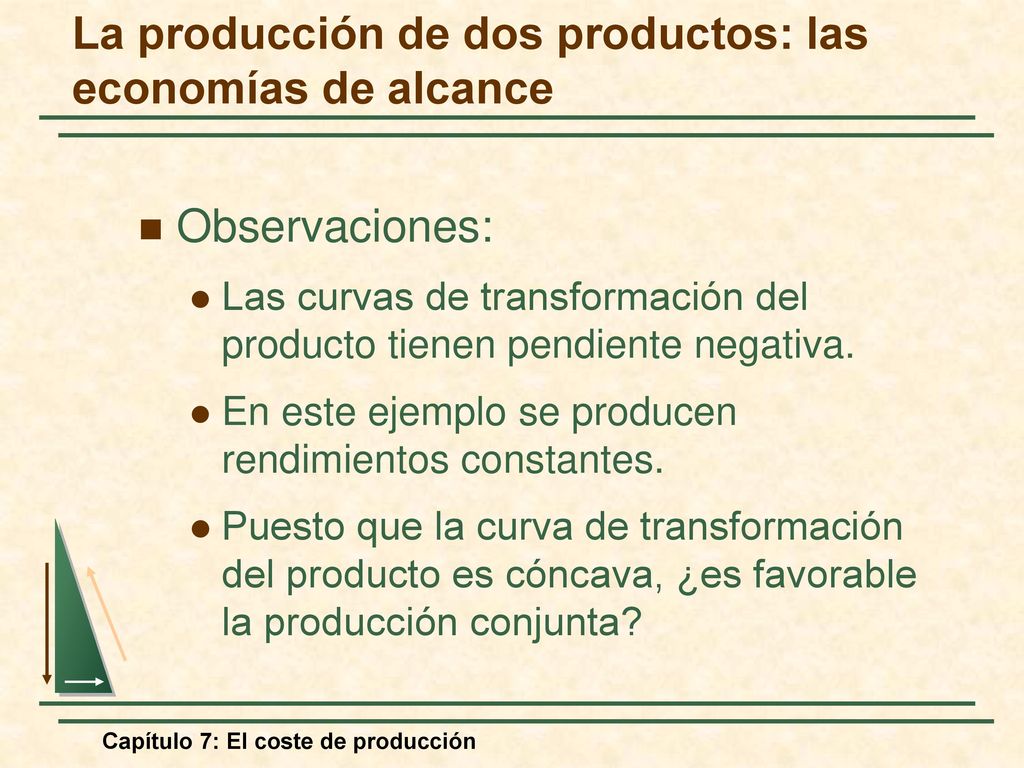 La producción de dos productos: las economías de alcance