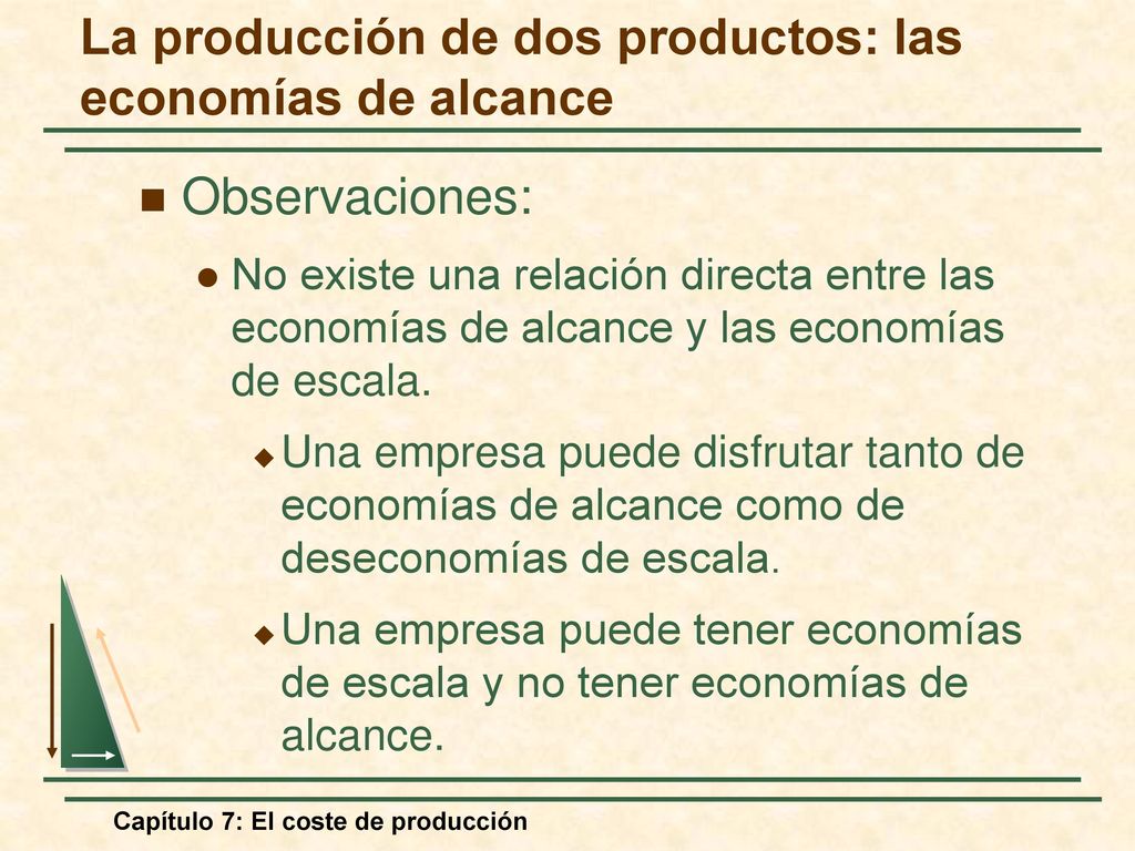 La producción de dos productos: las economías de alcance