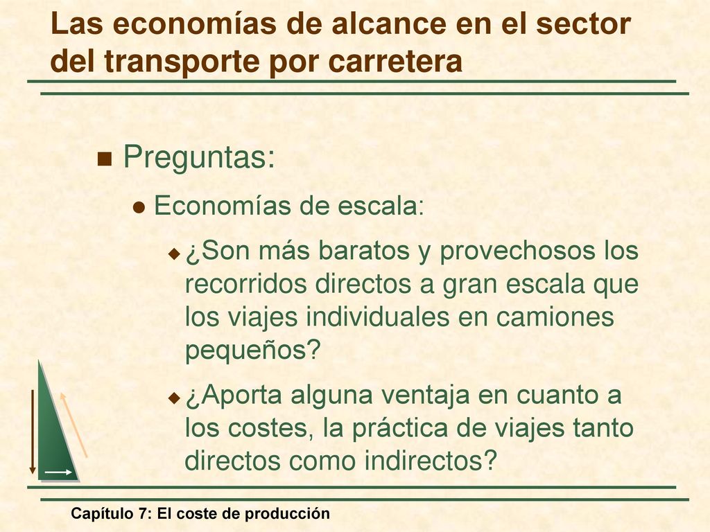Las economías de alcance en el sector del transporte por carretera