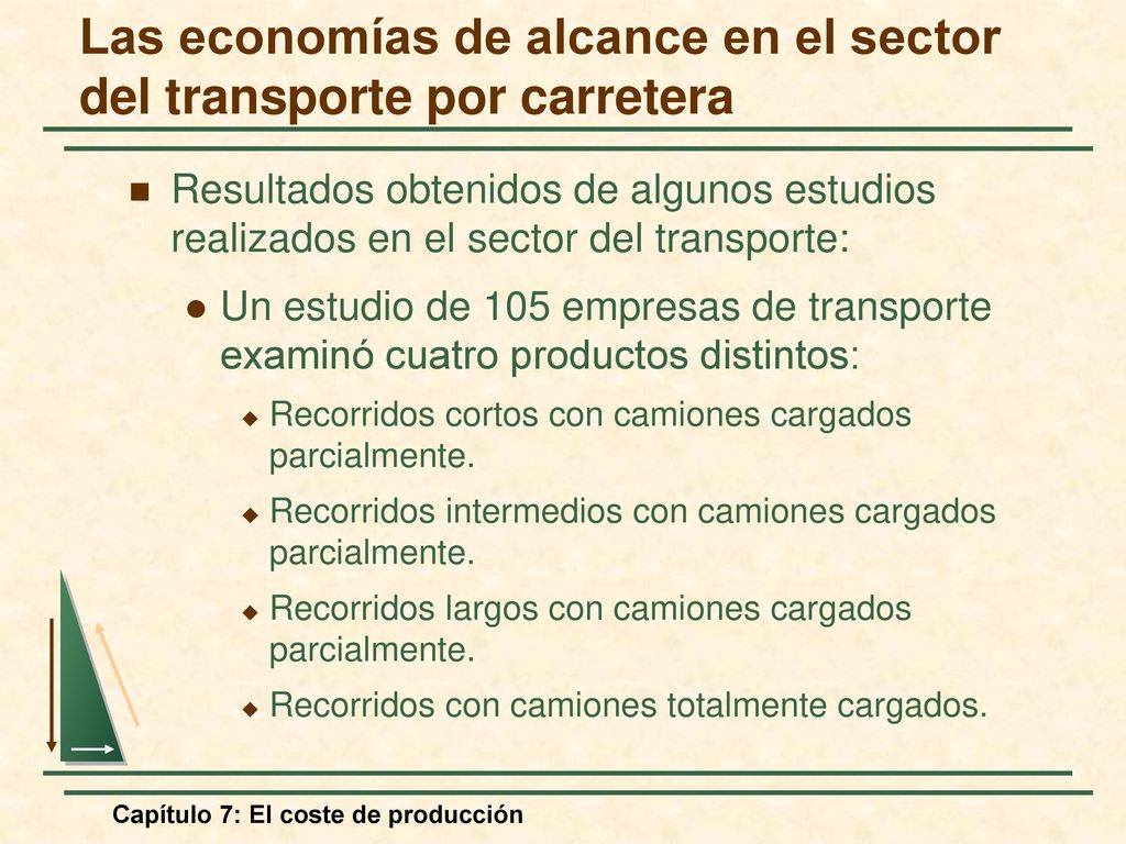Las economías de alcance en el sector del transporte por carretera