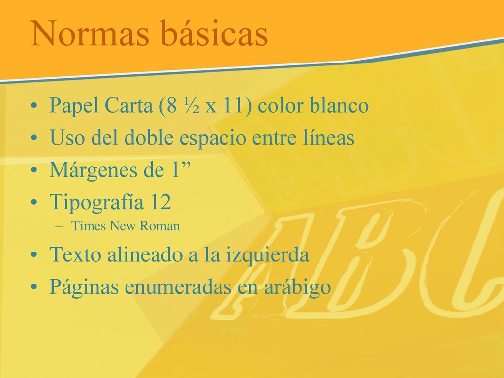 Normas básicas Papel Carta (8 ½ x 11) color blanco