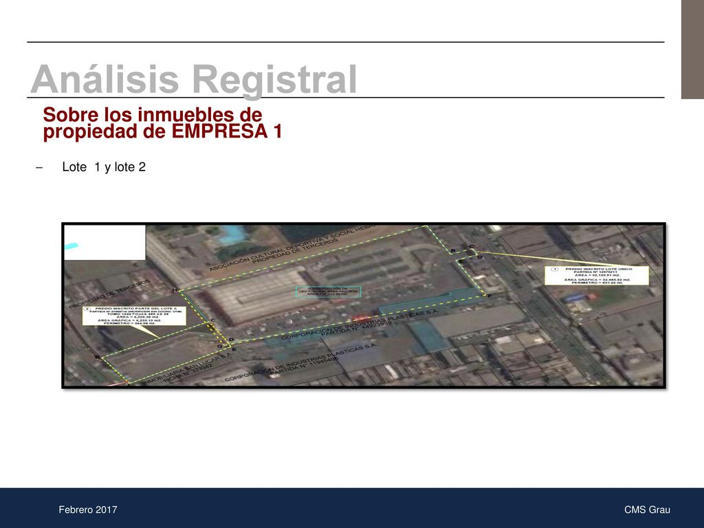 Análisis Registral Sobre los inmuebles de propiedad de EMPRESA 1