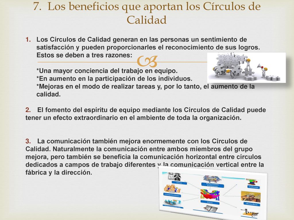 7. Los beneficios que aportan los Círculos de Calidad