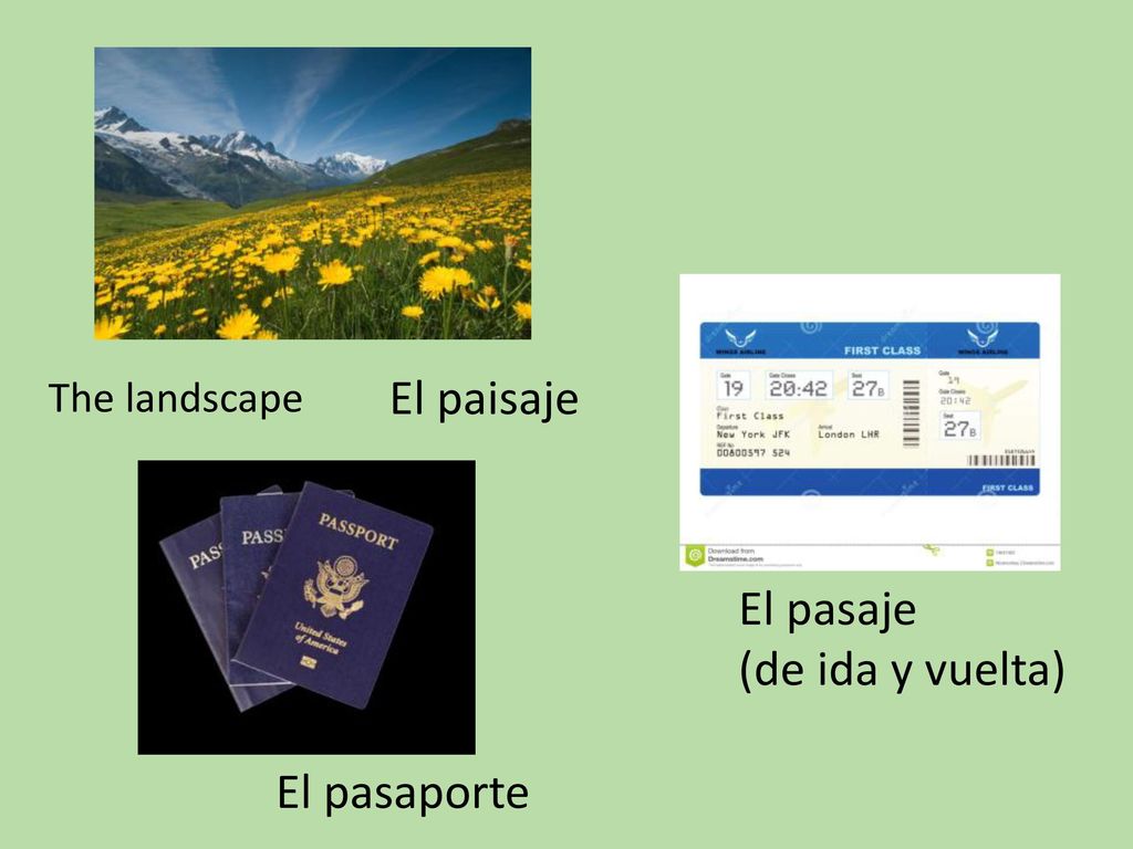 The landscape El paisaje El pasaje (de ida y vuelta) El pasaporte