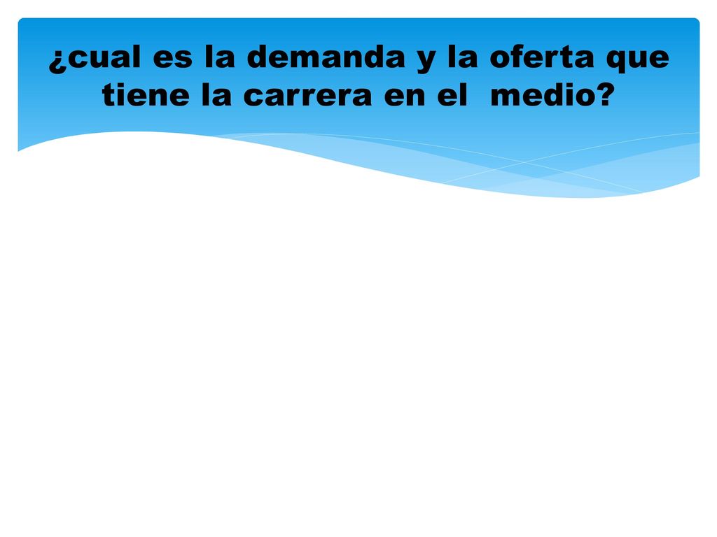 ¿cual es la demanda y la oferta que tiene la carrera en el medio