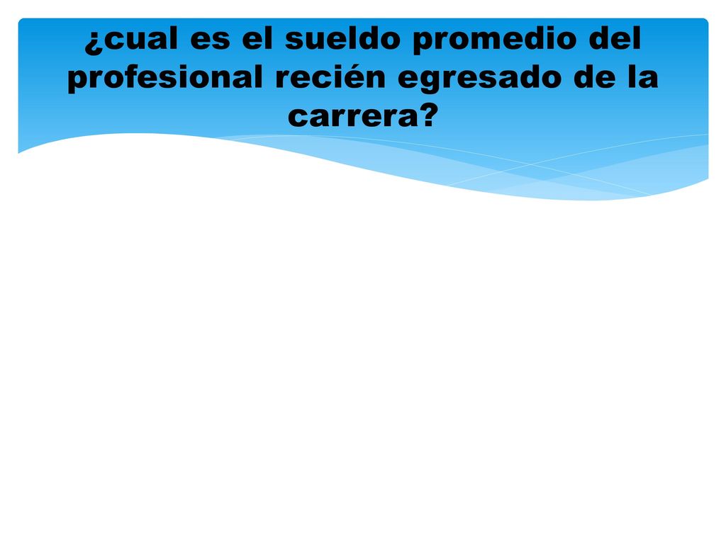 ¿cual es el sueldo promedio del profesional recién egresado de la carrera