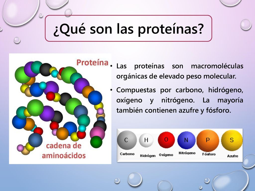 ¿Qué son las proteínas Las proteínas son macromoléculas orgánicas de elevado peso molecular.