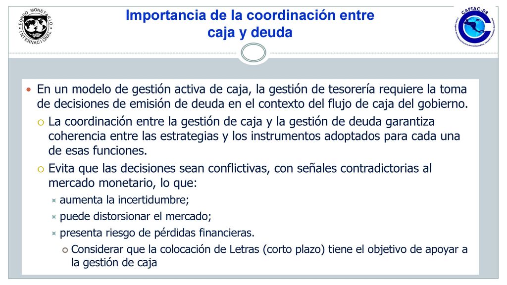 Importancia de la coordinación entre caja y deuda