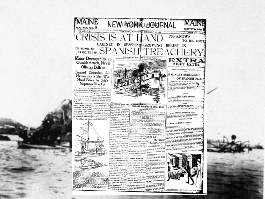 El 15 de febrero de 1898 se produce una explosión y se hunde el acorazado Maine ¿Provocada por USA