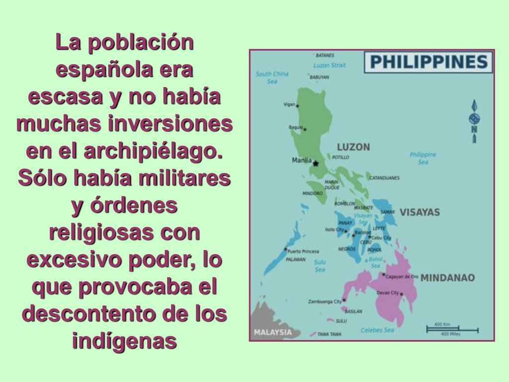 La población española era escasa y no había muchas inversiones en el archipiélago.