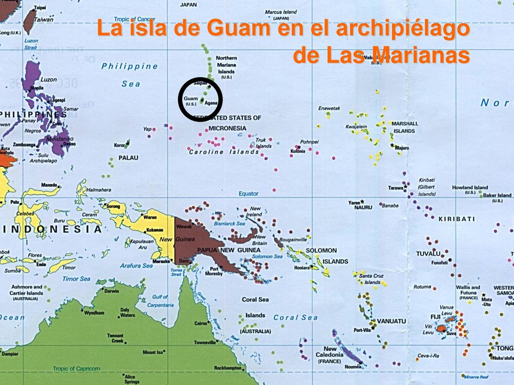 La isla de Guam en el archipiélago de Las Marianas
