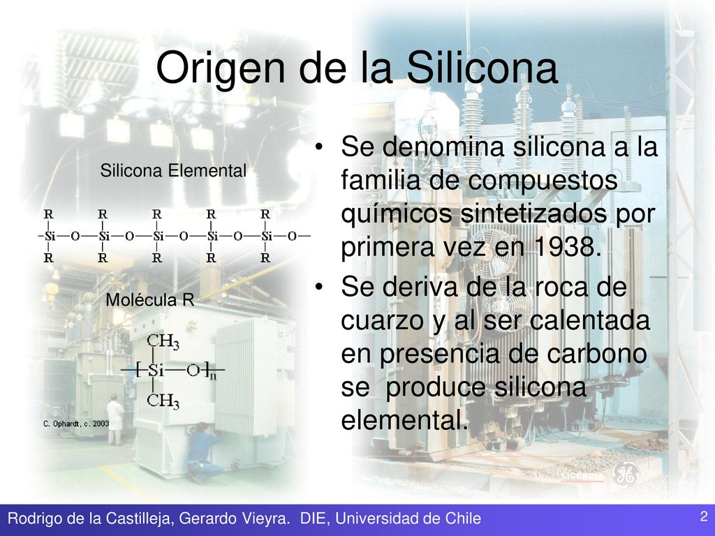 Origen de la Silicona Se denomina silicona a la familia de compuestos químicos sintetizados por primera vez en