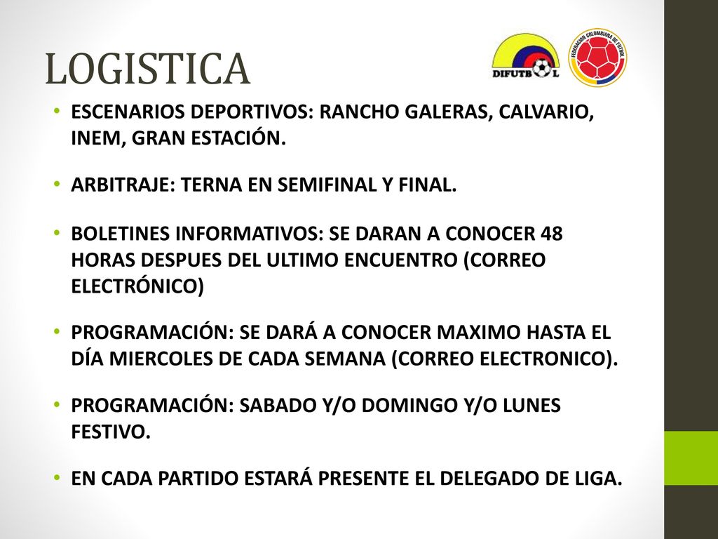 LOGISTICA ESCENARIOS DEPORTIVOS: RANCHO GALERAS, CALVARIO, INEM, GRAN ESTACIÓN. ARBITRAJE: TERNA EN SEMIFINAL Y FINAL.