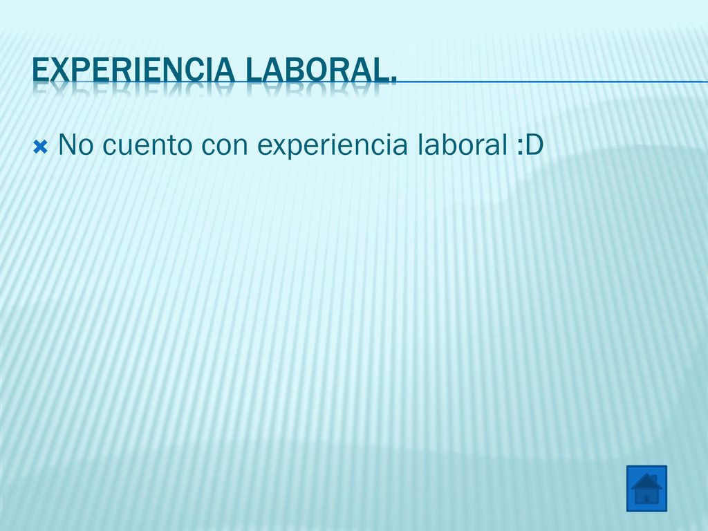 Experiencia laboral. No cuento con experiencia laboral :D