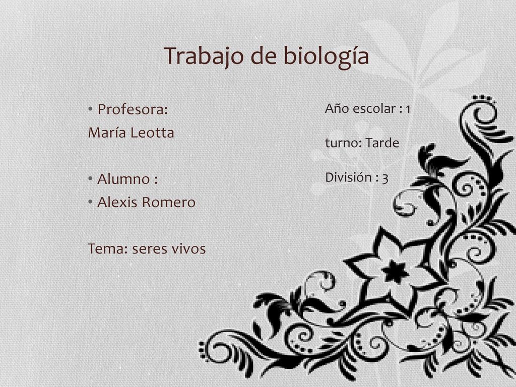 Trabajo de biología Profesora: María Leotta Alumno : Alexis Romero