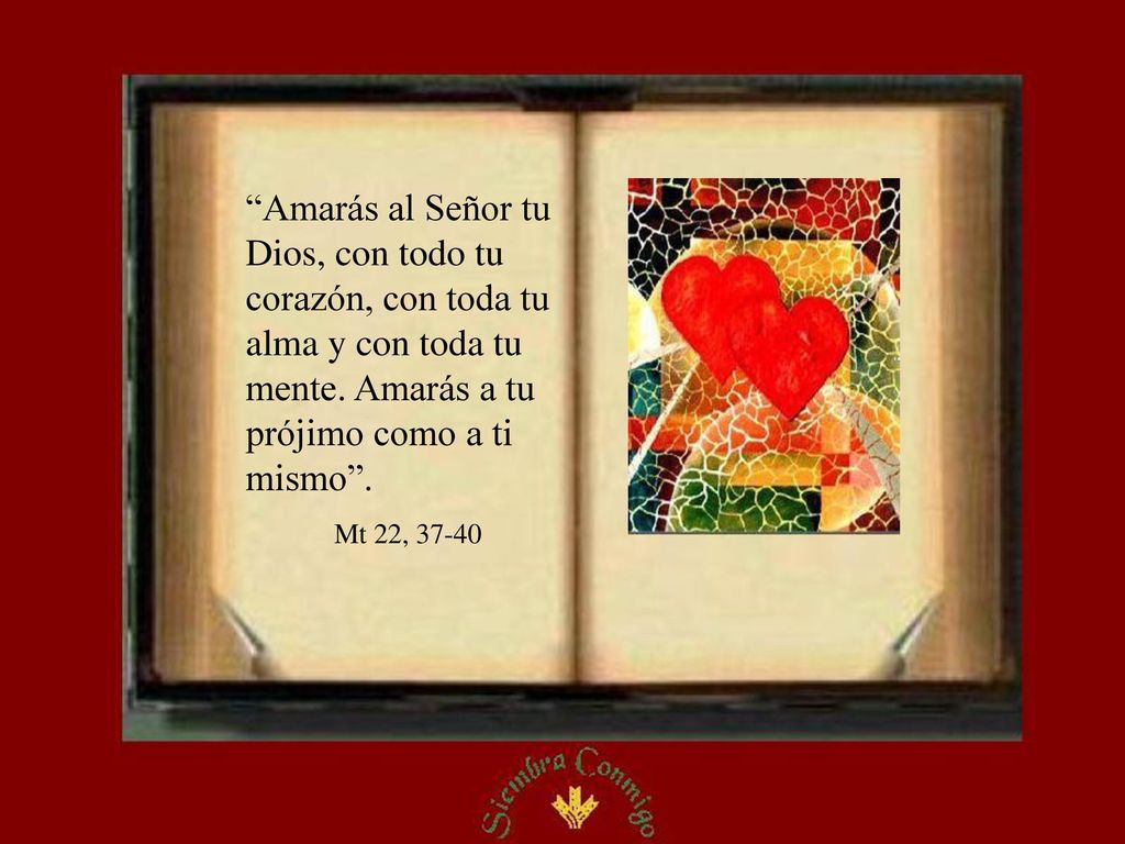 Amarás al Señor tu Dios, con todo tu corazón, con toda tu alma y con toda tu mente. Amarás a tu prójimo como a ti mismo .
