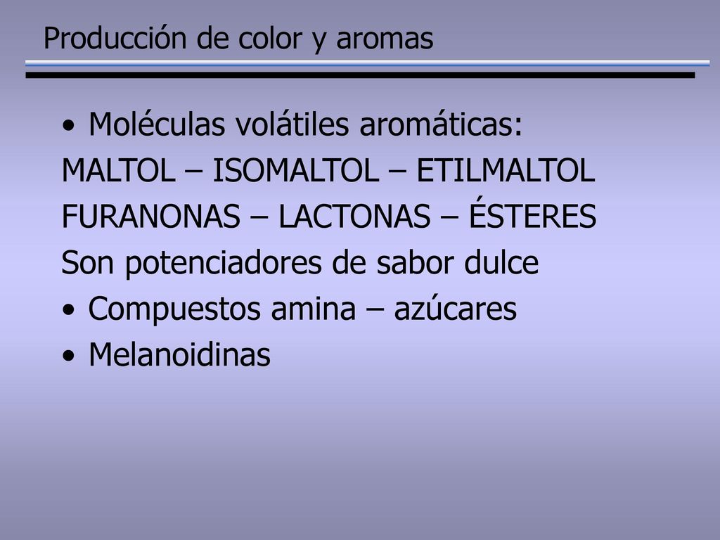 Producción de color y aromas