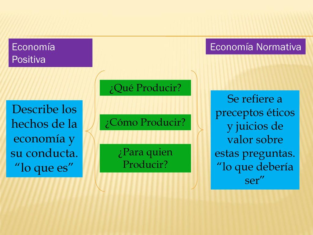 Describe los hechos de la economía y su conducta. lo que es