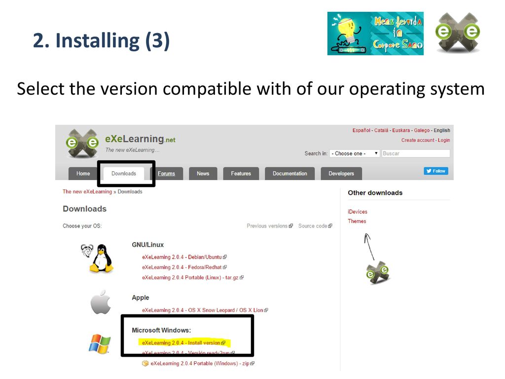 2. Installing (3) Select the version compatible with of our operating system