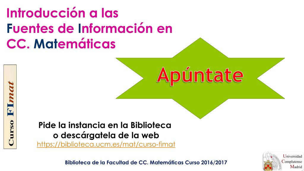 Introducción a las Fuentes de Información en CC. Matemáticas