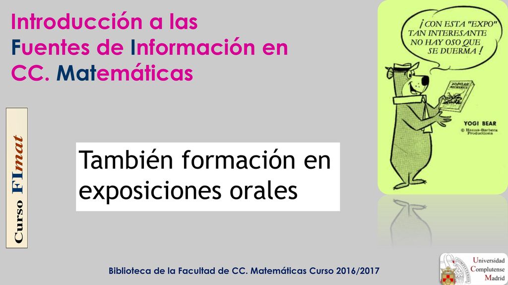 Introducción a las Fuentes de Información en CC. Matemáticas