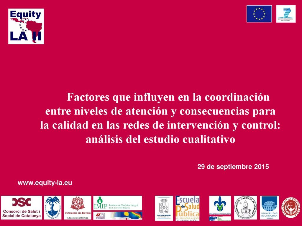 Factores que influyen en la coordinación entre niveles de atención y consecuencias para la calidad en las redes de intervención y control: análisis del estudio cualitativo