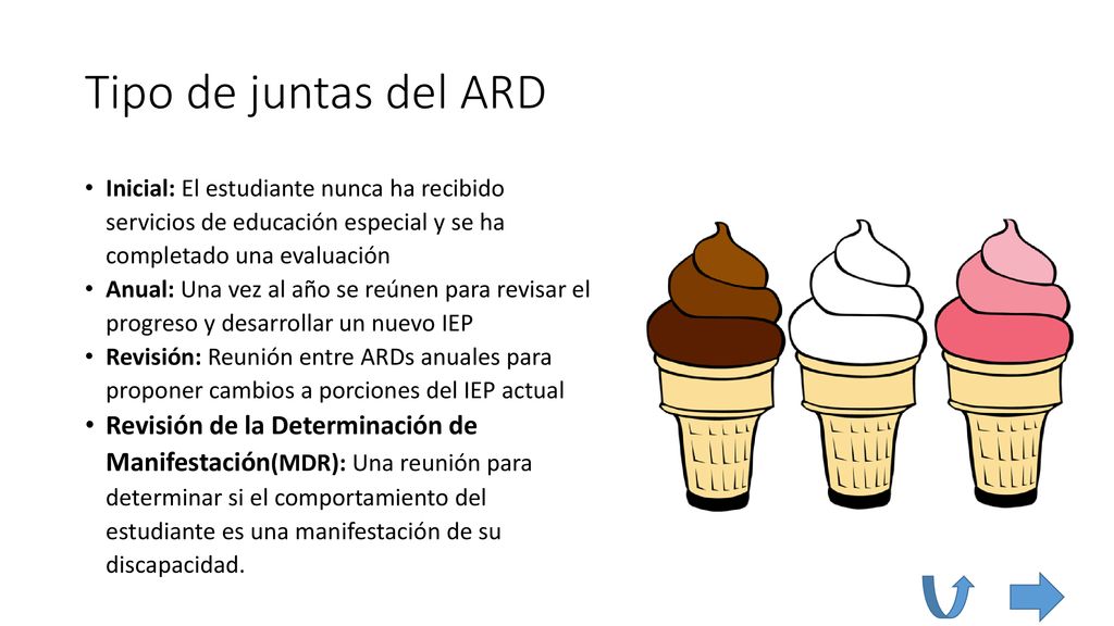 Tipo de juntas del ARD Inicial: El estudiante nunca ha recibido servicios de educación especial y se ha completado una evaluación.