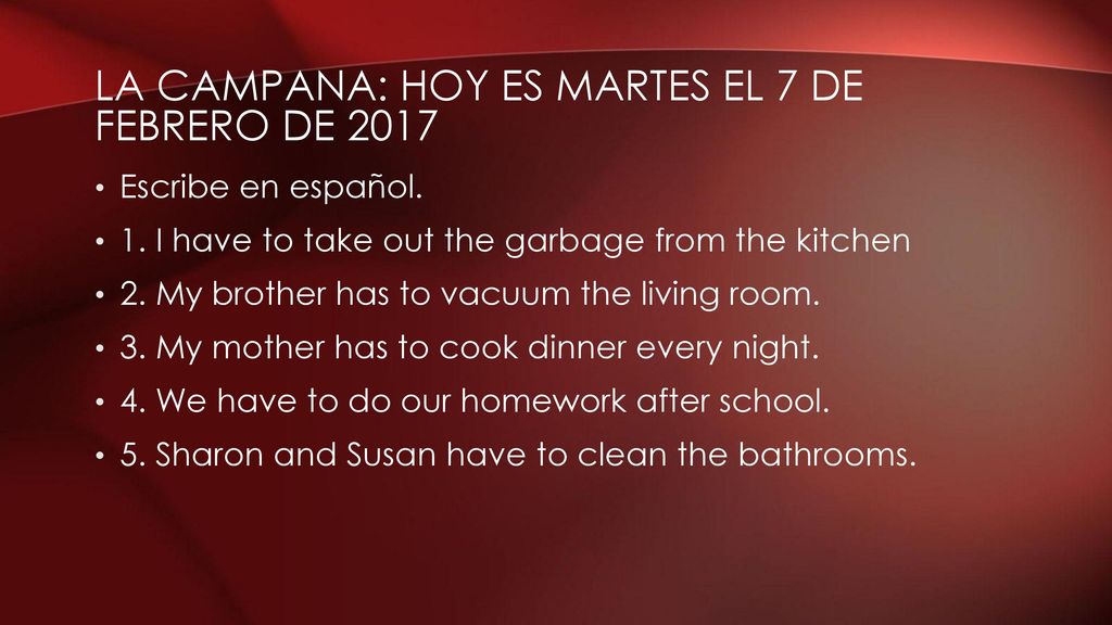 La Campana: Hoy es martes el 7 de febrero de 2017