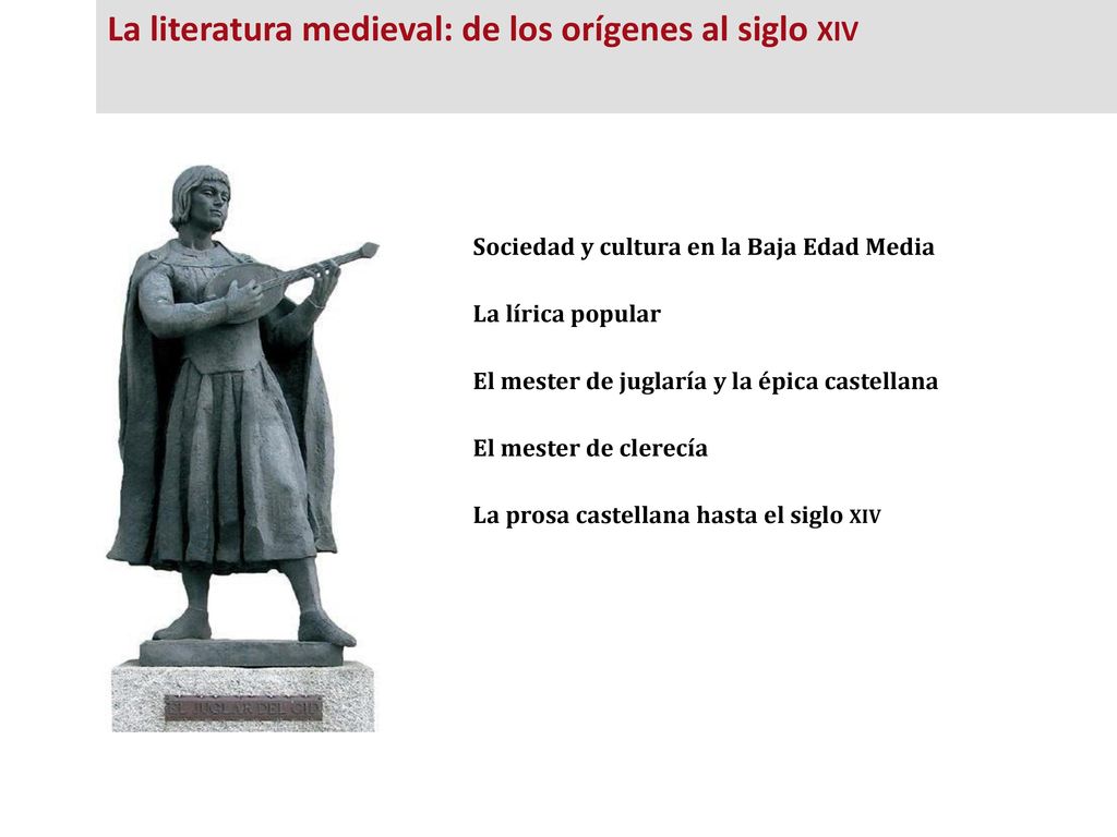La literatura medieval: de los orígenes al siglo xiv