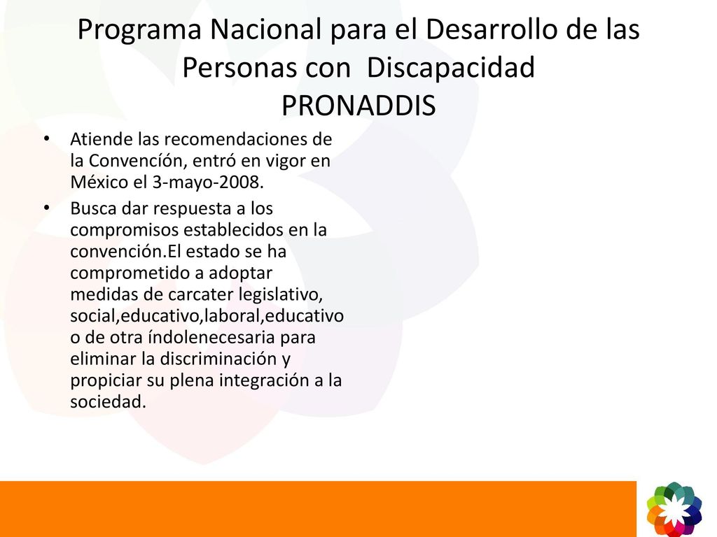 Programa Nacional para el Desarrollo de las Personas con Discapacidad PRONADDIS