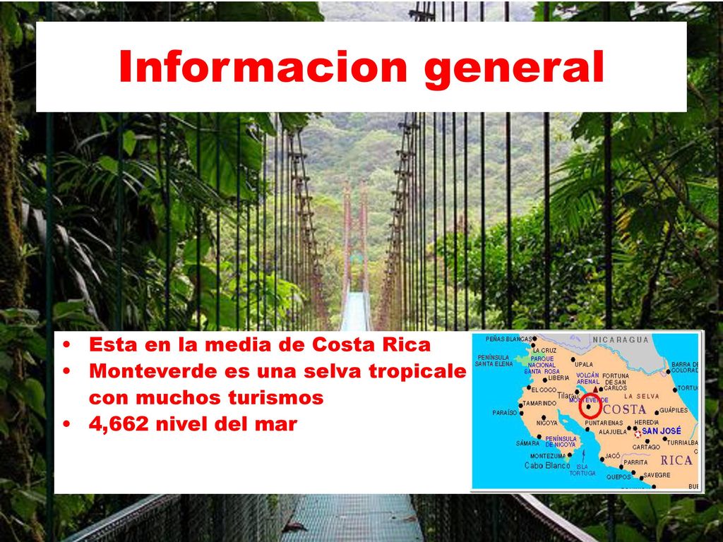 Informacion general Esta en la media de Costa Rica