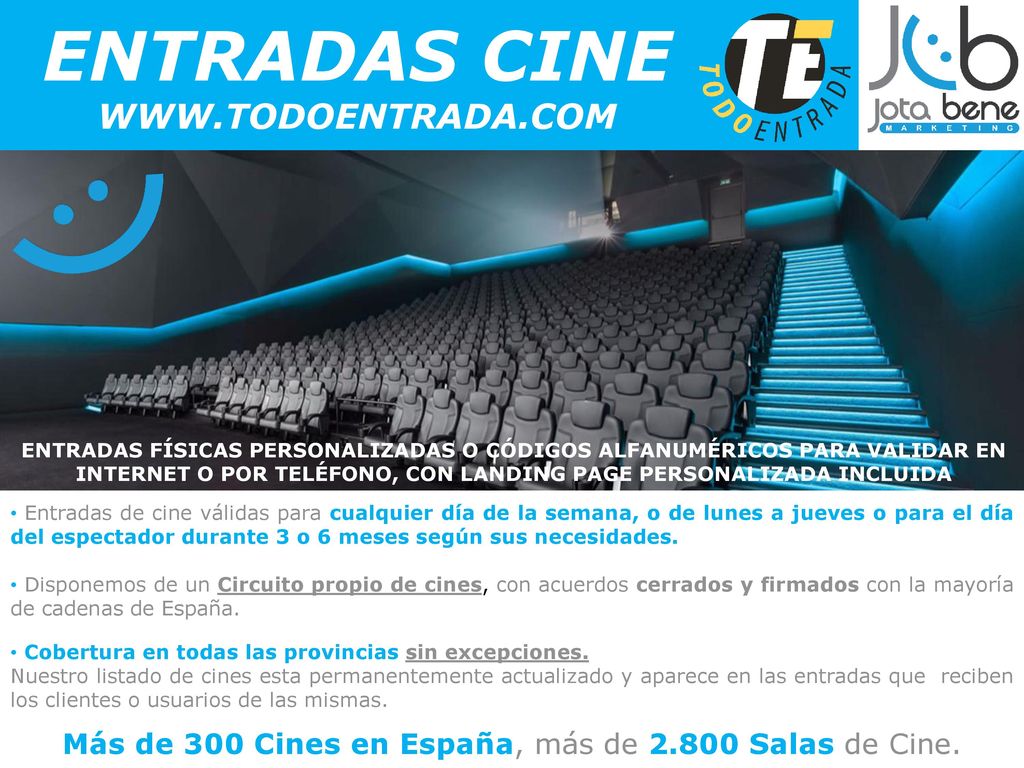 Más de 300 Cines en España, más de Salas de Cine.