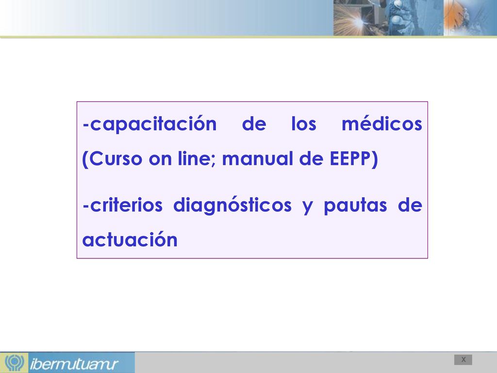 -capacitación de los médicos (Curso on line; manual de EEPP)