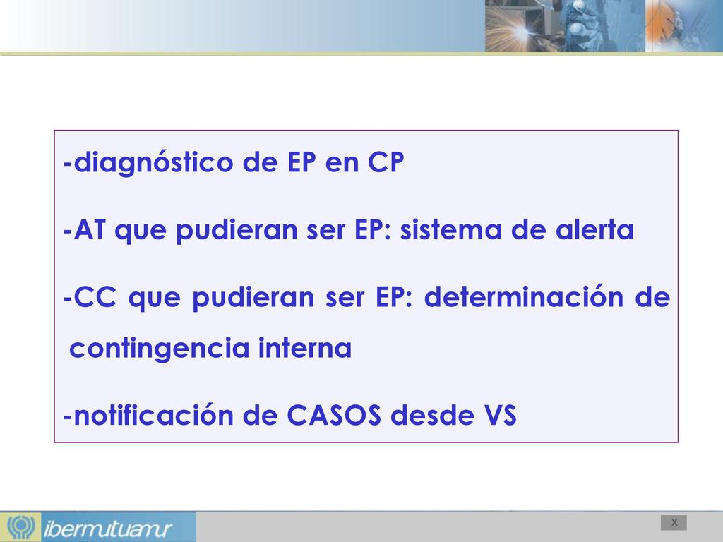 -diagnóstico de EP en CP -AT que pudieran ser EP: sistema de alerta