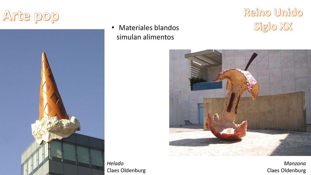 Arte pop Reino Unido Siglo XX Materiales blandos simulan alimentos