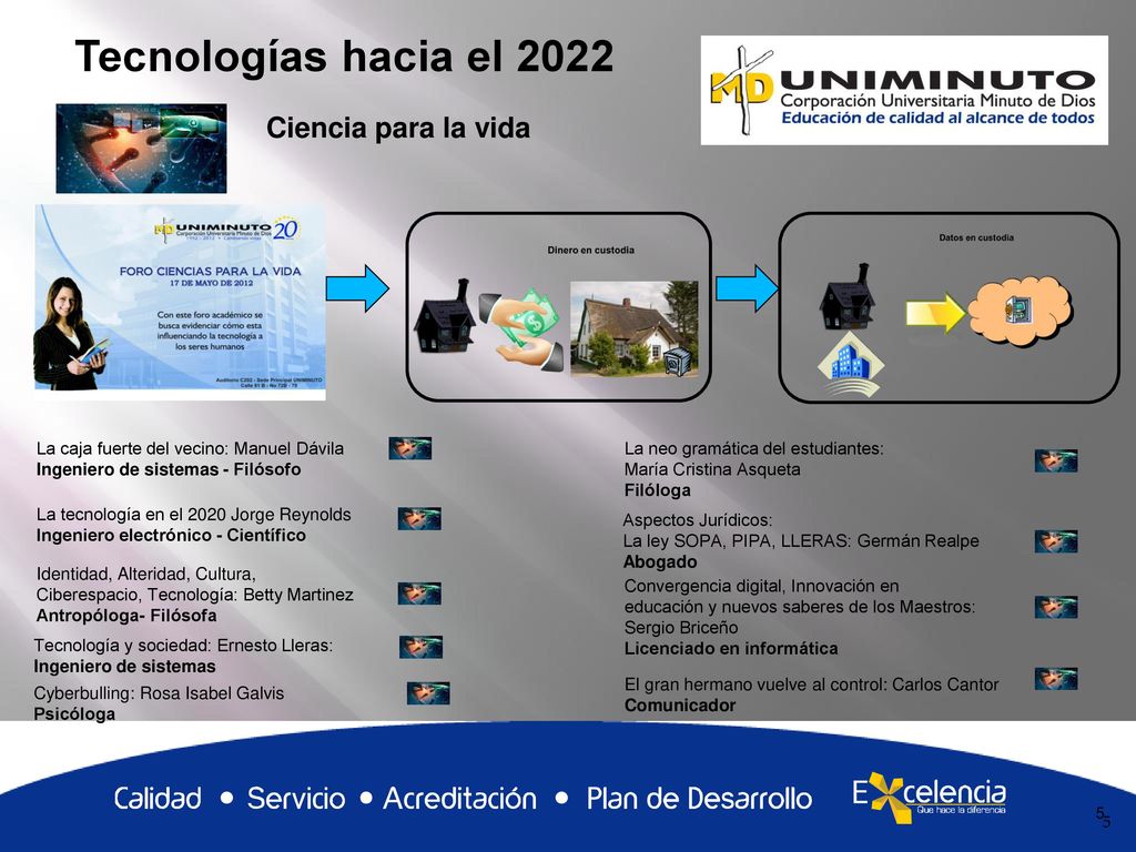Tecnologías hacia el 2022 Ciencia para la vida 5 5