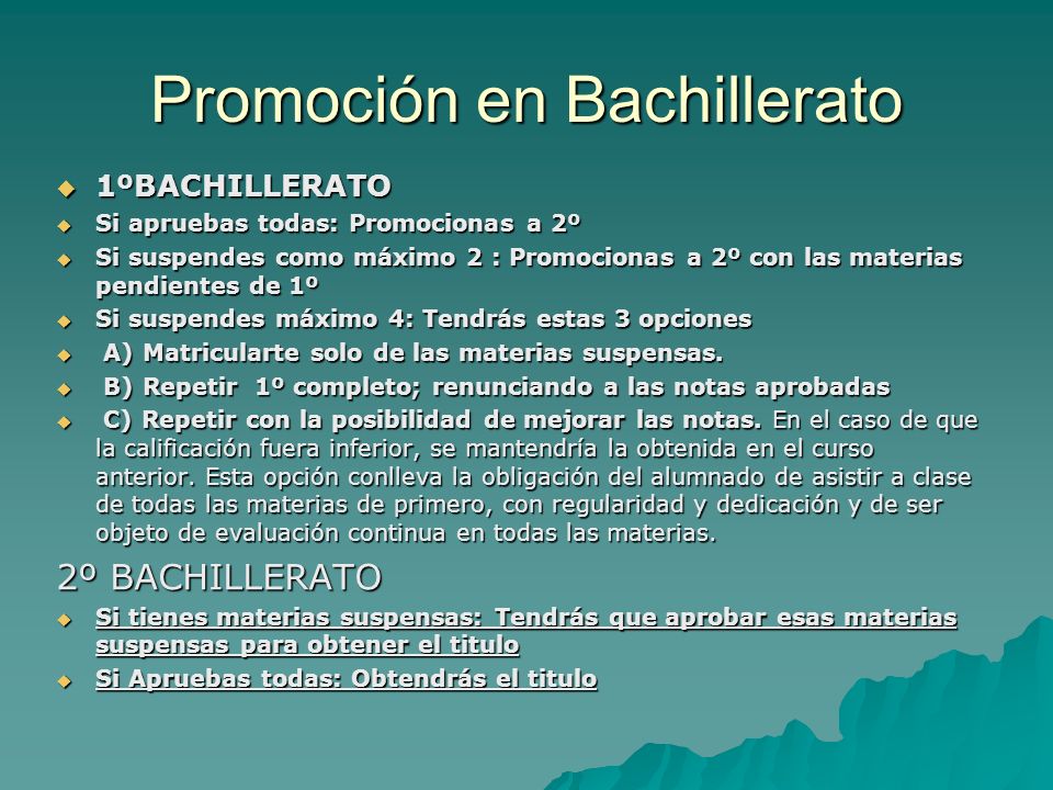 Promoción en Bachillerato