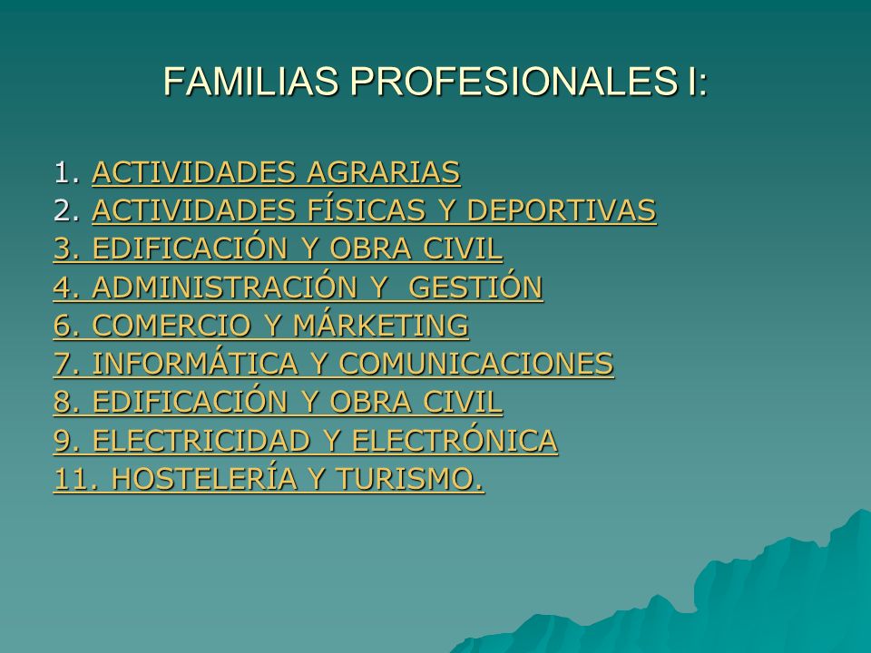 FAMILIAS PROFESIONALES I: