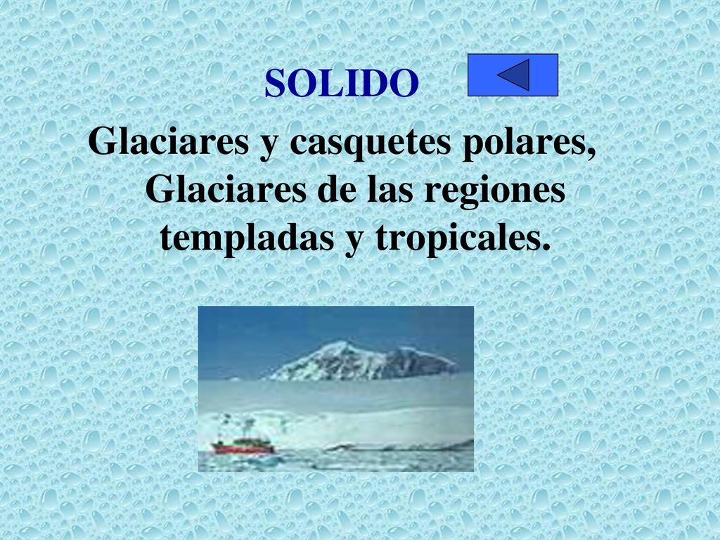SOLIDO Glaciares y casquetes polares, Glaciares de las regiones templadas y tropicales.