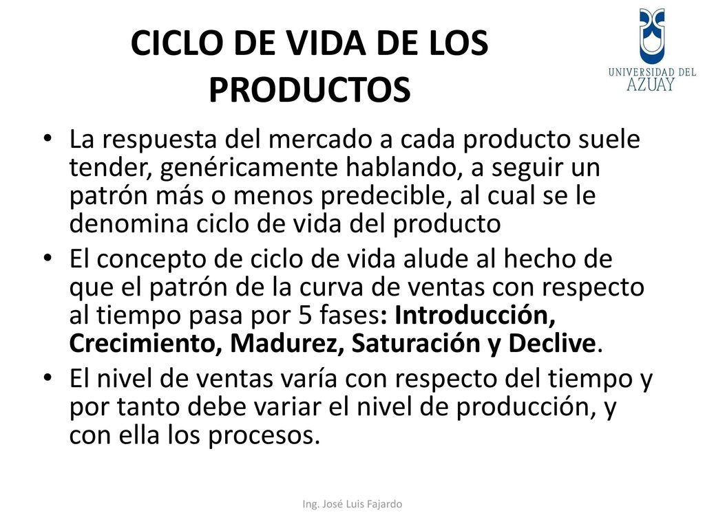 CICLO DE VIDA DE LOS PRODUCTOS
