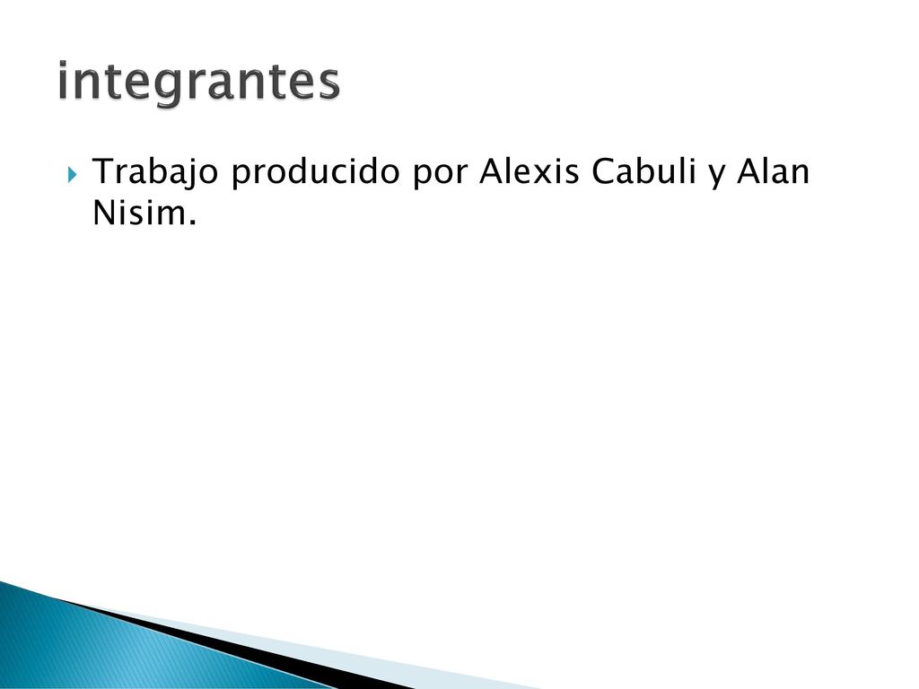 integrantes Trabajo producido por Alexis Cabuli y Alan Nisim.