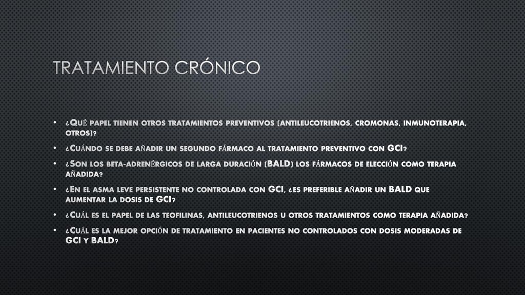 Tratamiento crónico ¿Qué papel tienen otros tratamientos preventivos (antileucotrienos, cromonas, inmunoterapia, otros)