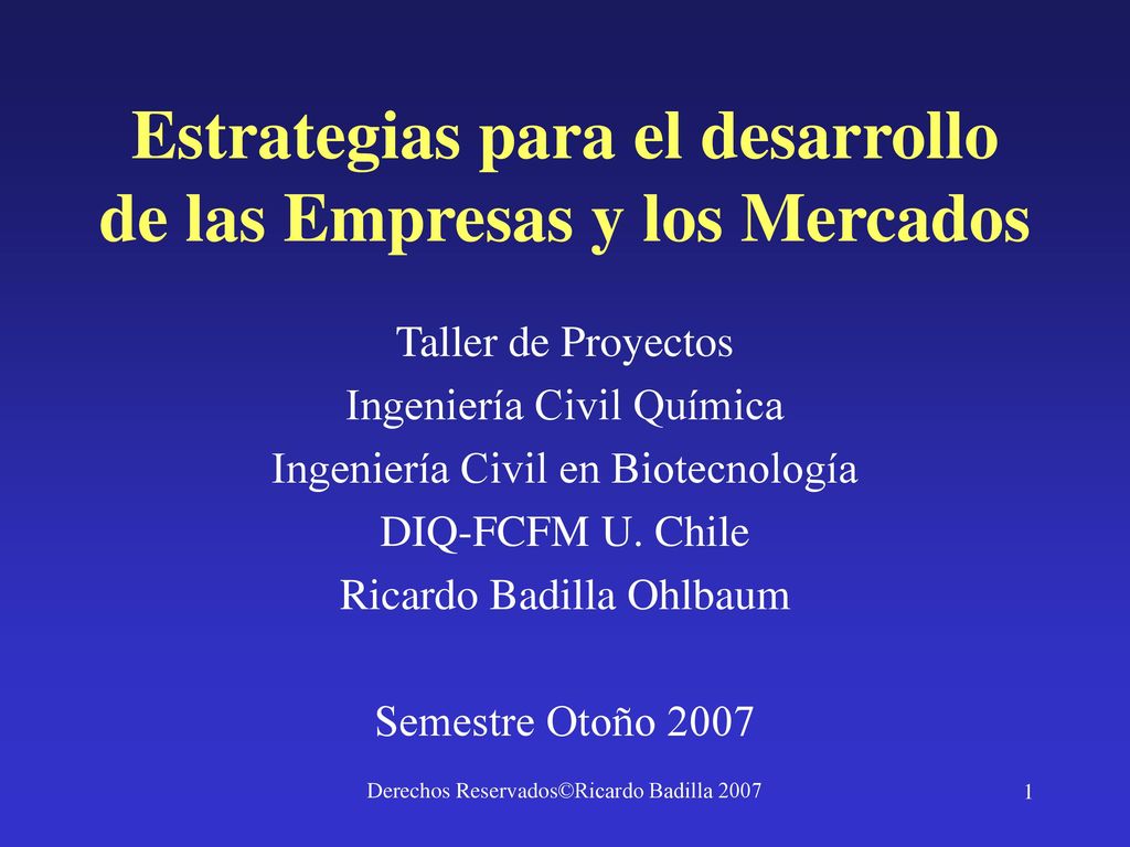 Estrategias para el desarrollo de las Empresas y los Mercados